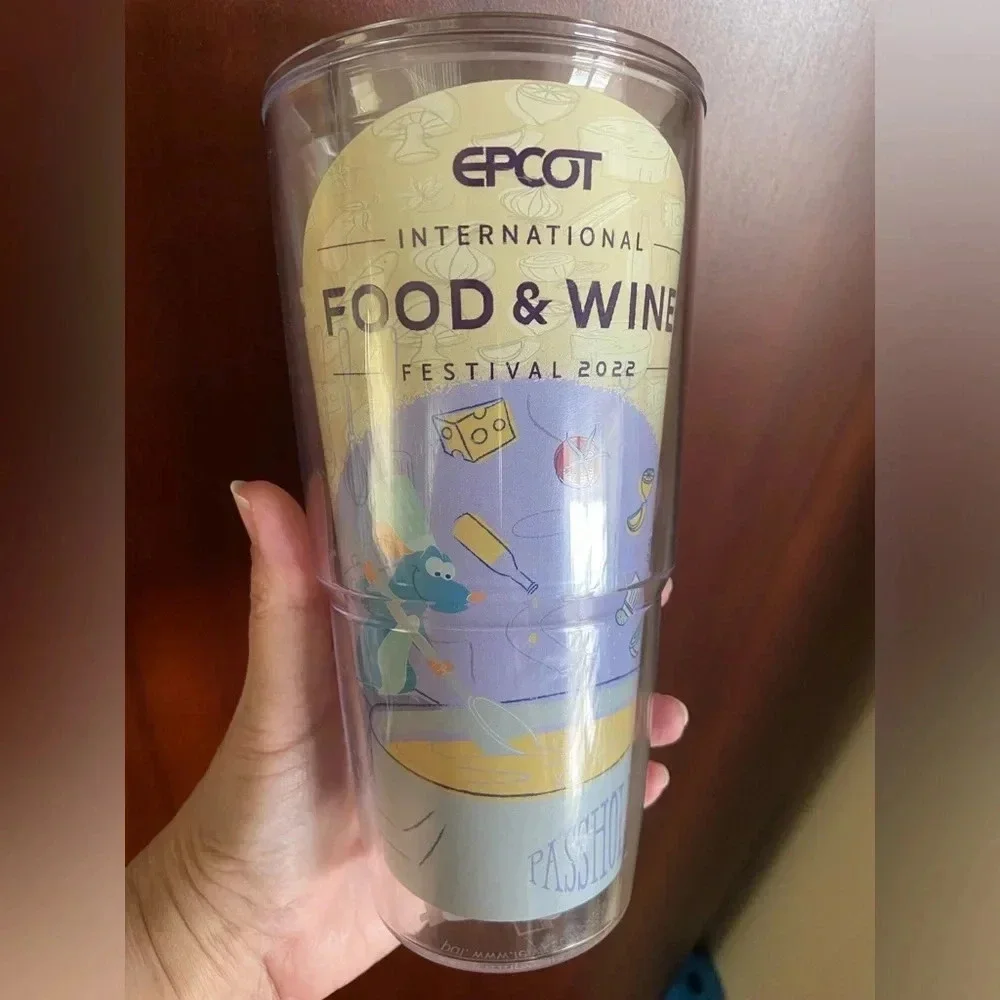 💚 Disney Epcot 2022 Food/Wine Passholder 24oz Tervis Tumbler Chef Ratatouilli